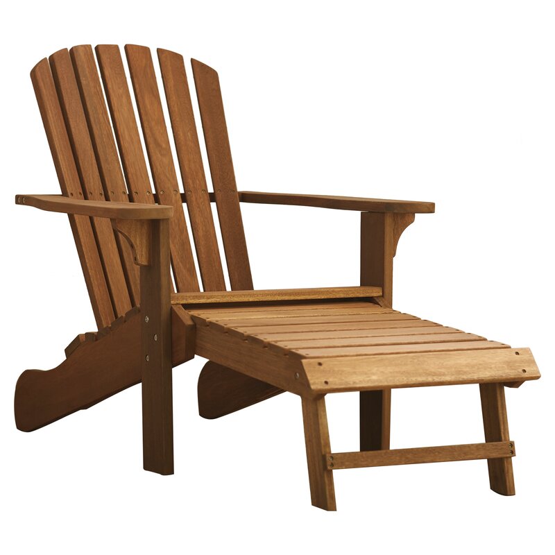 Solid Wood Adirondack Chair with Ottoman & Reviews | Joss & Main